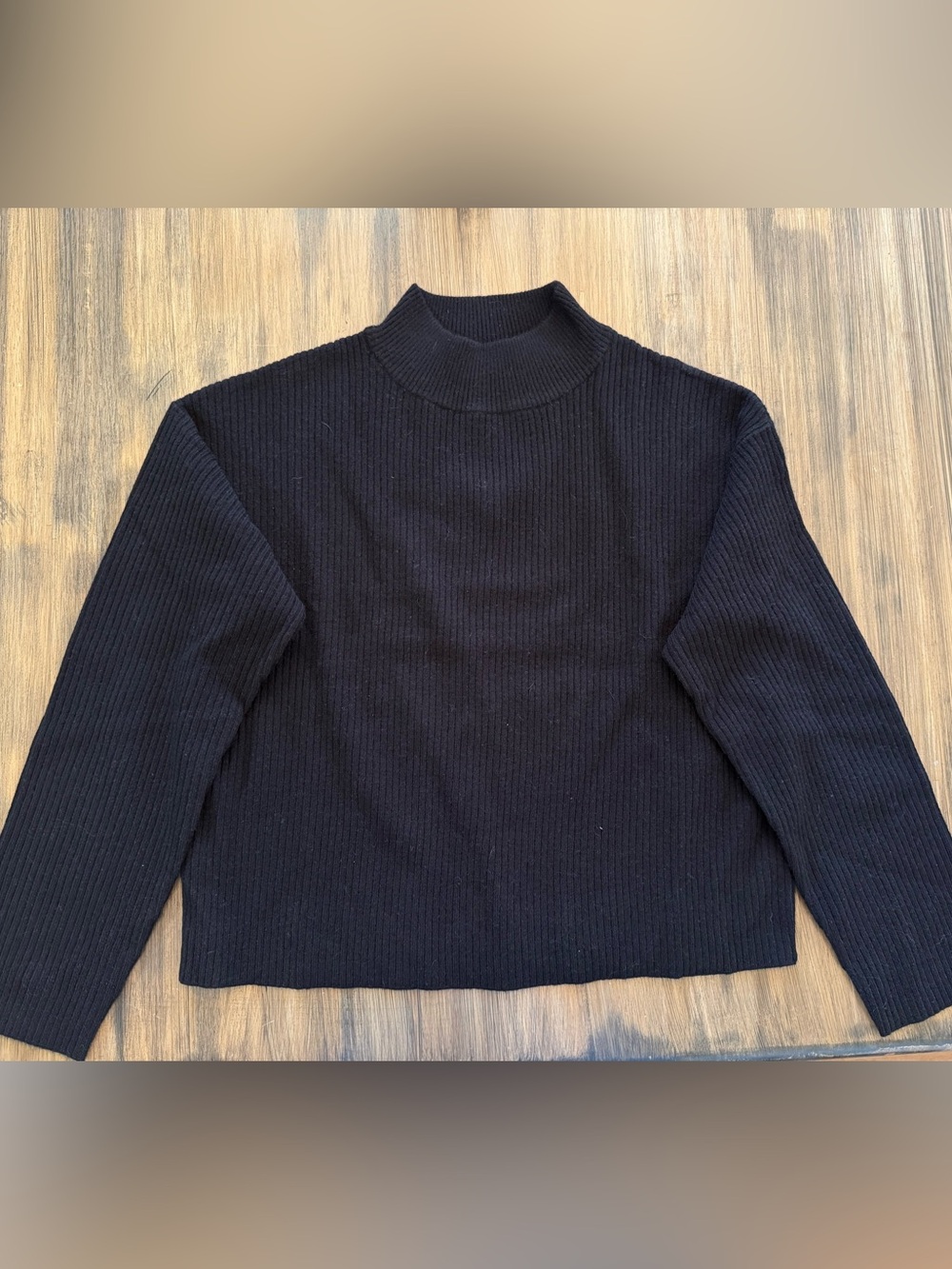 Women’s Ann Taylor Black Ribbed Mock Neck Sweater